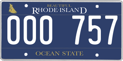 RI license plate 000757