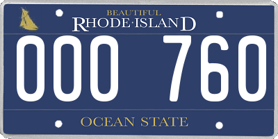 RI license plate 000760