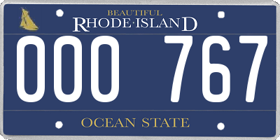 RI license plate 000767