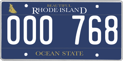 RI license plate 000768