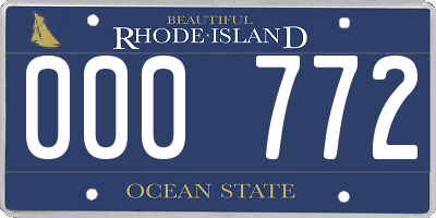 RI license plate 000772