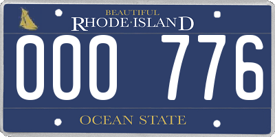 RI license plate 000776