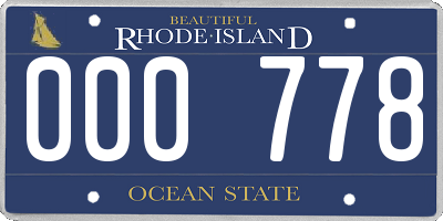 RI license plate 000778