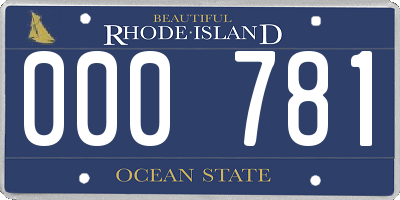 RI license plate 000781