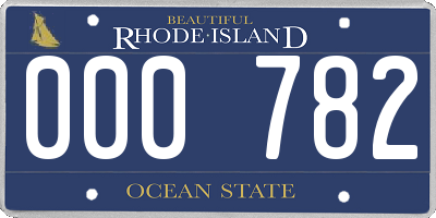 RI license plate 000782