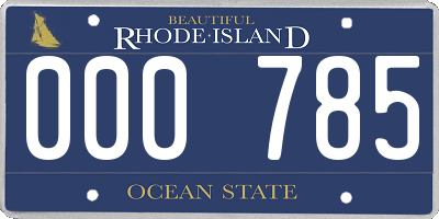 RI license plate 000785