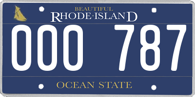 RI license plate 000787