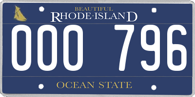 RI license plate 000796