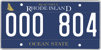 RI license plate 000804