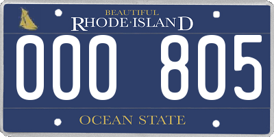 RI license plate 000805