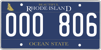 RI license plate 000806