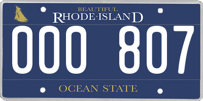 RI license plate 000807