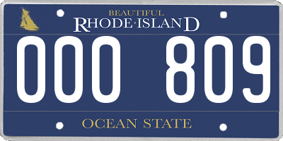 RI license plate 000809