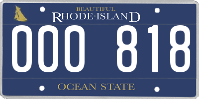 RI license plate 000818
