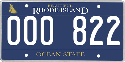 RI license plate 000822