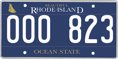 RI license plate 000823