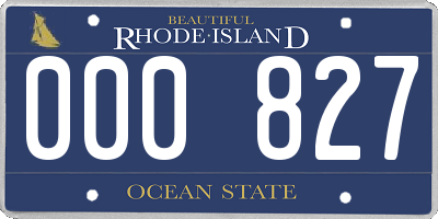 RI license plate 000827