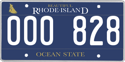 RI license plate 000828