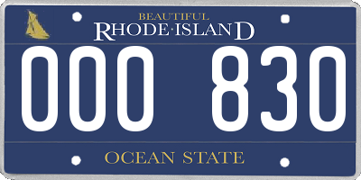 RI license plate 000830