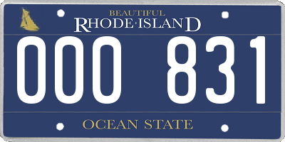 RI license plate 000831