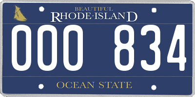 RI license plate 000834