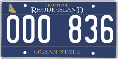 RI license plate 000836