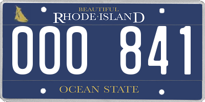 RI license plate 000841