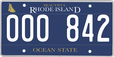 RI license plate 000842