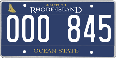 RI license plate 000845