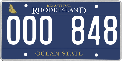 RI license plate 000848