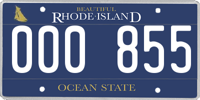 RI license plate 000855