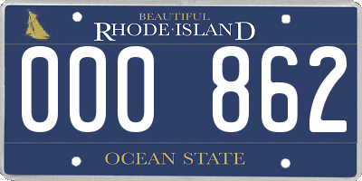 RI license plate 000862