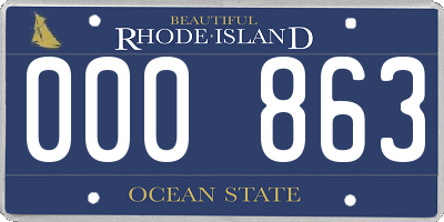 RI license plate 000863