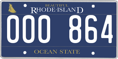 RI license plate 000864