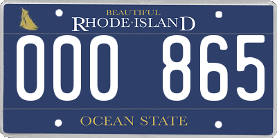 RI license plate 000865