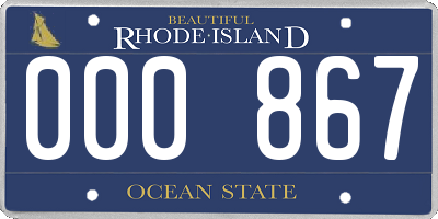 RI license plate 000867