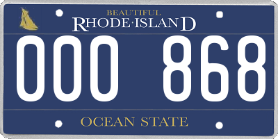 RI license plate 000868