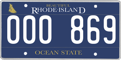 RI license plate 000869