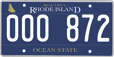 RI license plate 000872