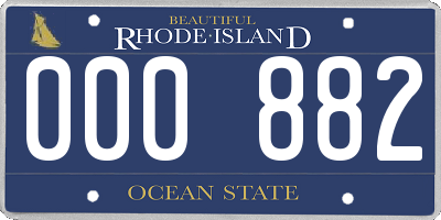 RI license plate 000882