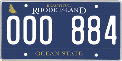 RI license plate 000884