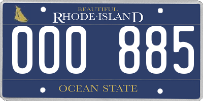 RI license plate 000885