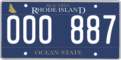 RI license plate 000887