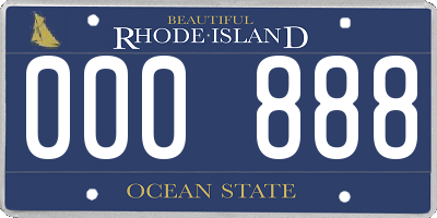 RI license plate 000888