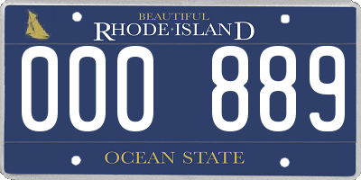 RI license plate 000889