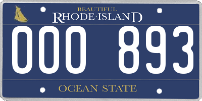 RI license plate 000893