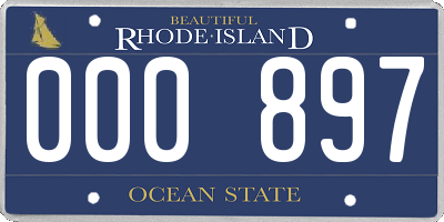 RI license plate 000897