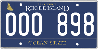 RI license plate 000898