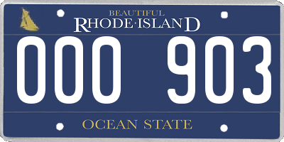 RI license plate 000903