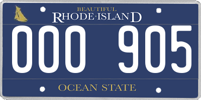 RI license plate 000905